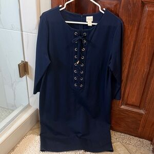 Chicos Navy Lace-Up Dress